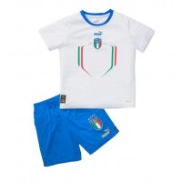 Koszulka piłkarska Włochy Strój wyjazdowy dla dzieci 2022 tanio Krótki Rękaw (+ Krótkie spodenki)